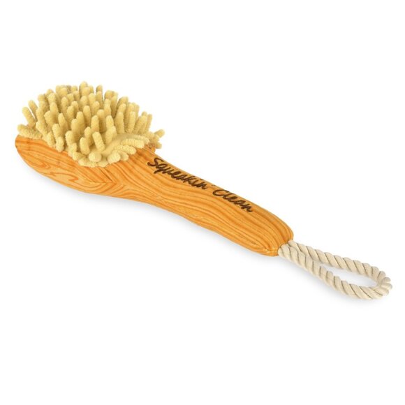 P.L.A.Y. Bark n Bristles Plush Dog Toy - 10" x 3.5" - Squeaky & Churchie - Picture 3 of 3